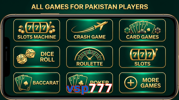 Main screen of Vsp777 games page for PK players